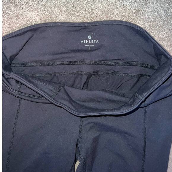 Athleta womens high waisted classic black waistband legging size L - Picture 2 of 10
